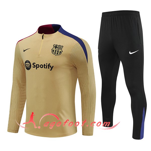 Ensemble Survetement de Foot FC Barcelone Jaune/Noir 2024/2025