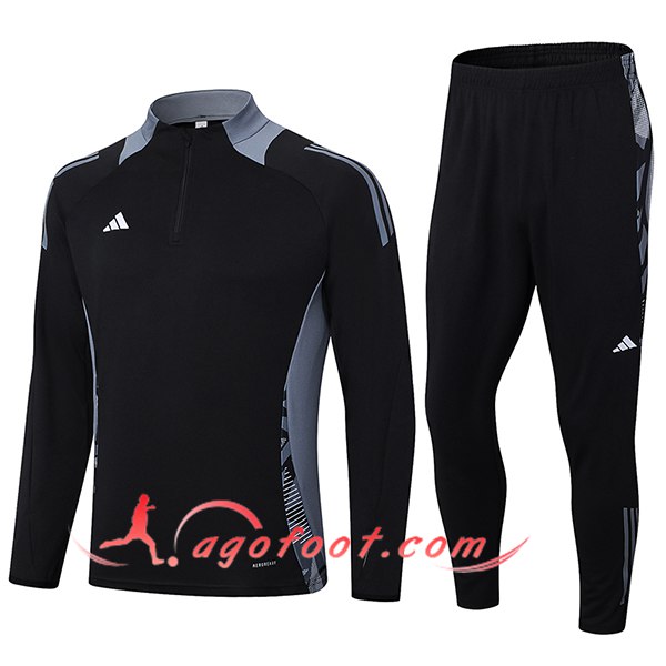 Ensemble Survetement de Foot Adidas Noir/Gris 2024/2025