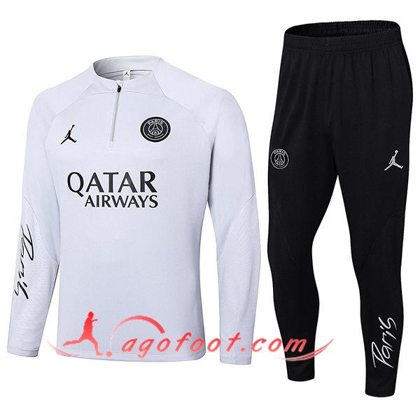 Ensemble Survetement de Foot PSG Gris Clair 2024/2025
