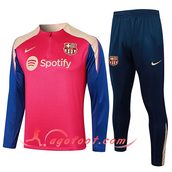 Ensemble Survetement de Foot FC Barcelone Rouge/Bleu/Jaune 2024/2025 -02