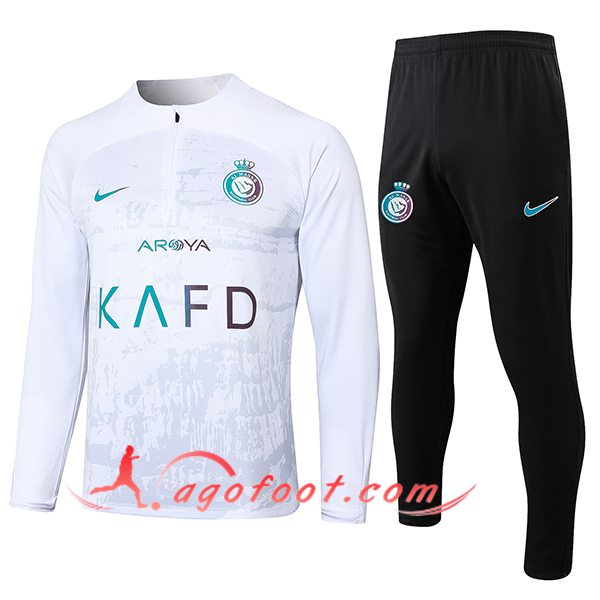 Ensemble Survetement de Foot Al-Nassr FC Blanc/Gris 2024/2025