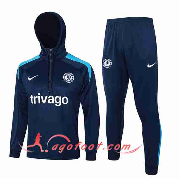 Ensemble Survetement Veste A Capuche FC Chelsea Bleu 2024/2025