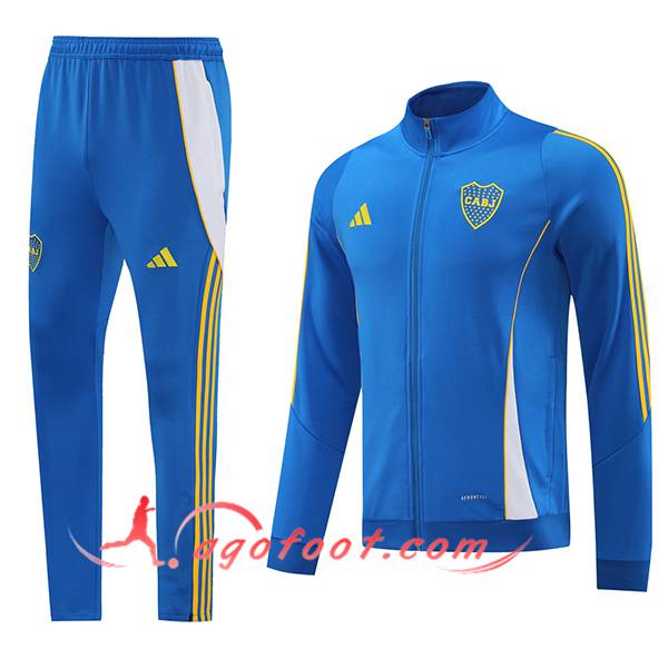 Ensemble Survetement de Foot Veste Foot Adidas Bleu/Blanc/Jaune 2024/2025