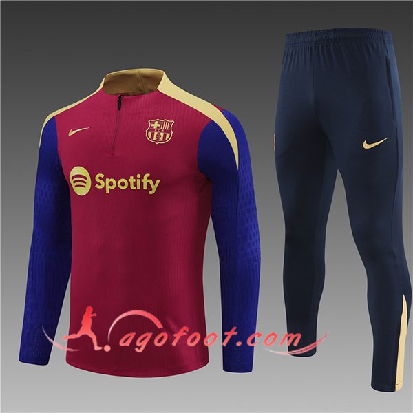 Ensemble Survetement de Foot FC Barcelone Enfant Rouge/Bleu 2024/2025