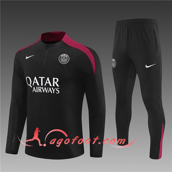 Ensemble Survetement de Foot PSG Enfant Noir/Rouge 2024/2025