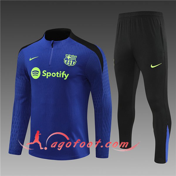 Ensemble Survetement de Foot FC Barcelone Enfant Bleu/Noir 2024/2025