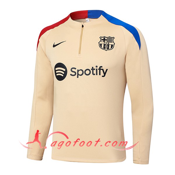 Sweatshirt Training FC Barcelone Beige/Bleu/Rouge 2024/2025