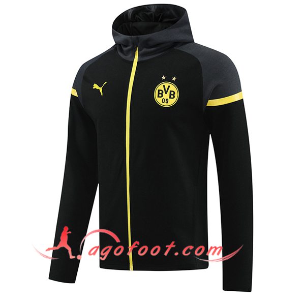 Veste A Capuche Dortmund Noir/Jaune 2024/2025