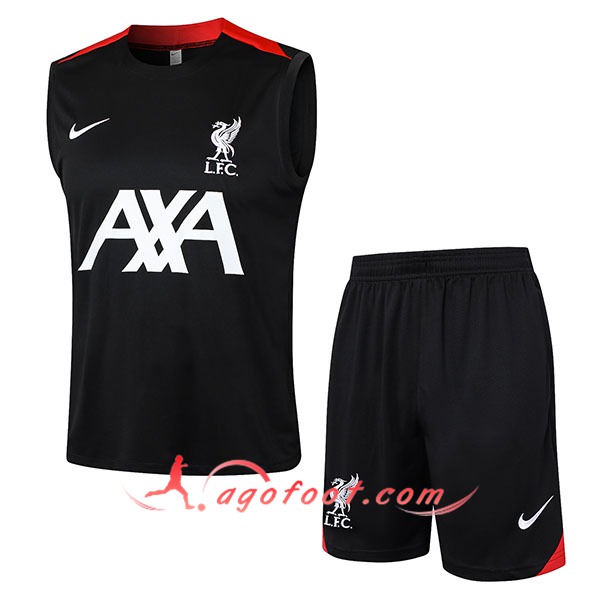 Ensemble Training Debardeur + Shorts FC Liverpool Noir/Rouge 2024/2025