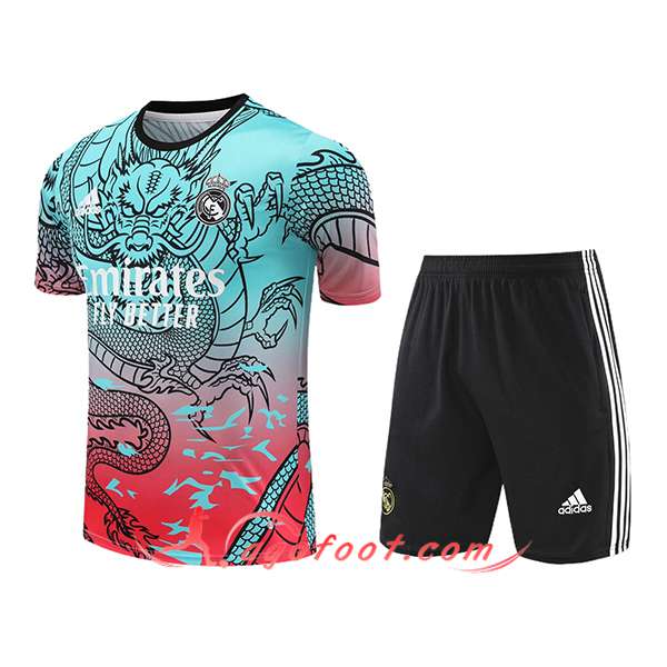 Ensemble Training T-Shirts + Shorts Real Madrid Vert/Rouge 2024/2025