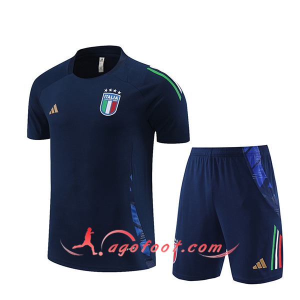 Ensemble Training T-Shirts + Shorts Italie Bleu 2024/2025