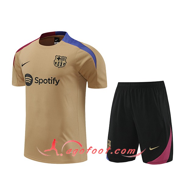 Ensemble Training T-Shirts + Shorts FC Barcelone Brun 2024/2025