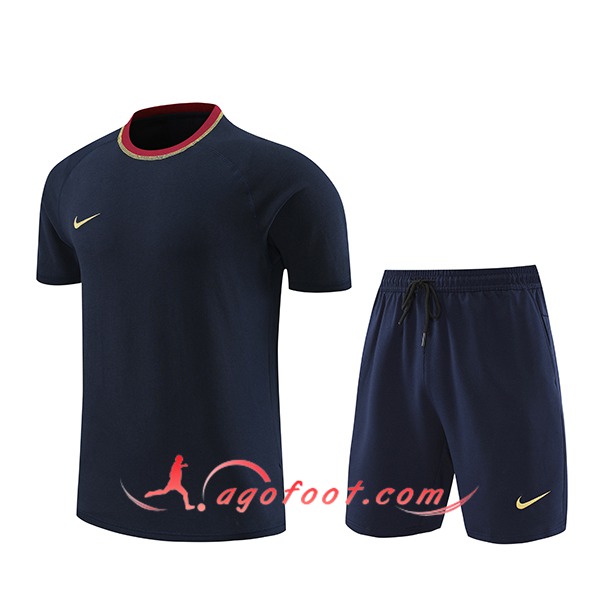 Ensemble Training T-Shirts + Shorts Nike Bleu Foncé 2024/2025