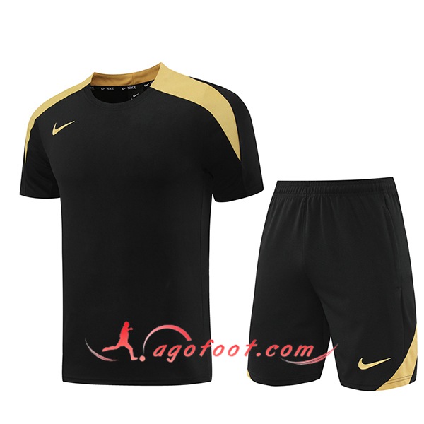 Ensemble Training T-Shirts + Shorts Nike Noir/Jaune 2024/2025