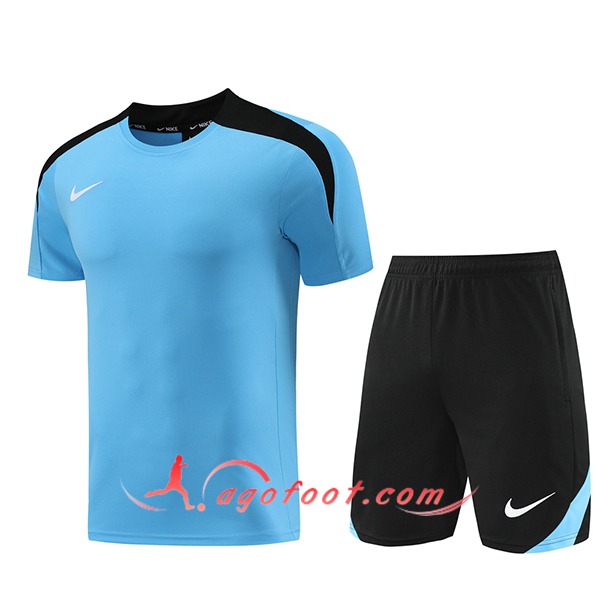 Ensemble Training T-Shirts + Shorts Nike Bleu/Noir 2024/2025