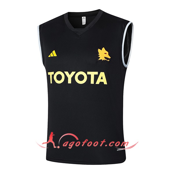 Training Debardeur As Rome Noir/Jaune 2024/2025