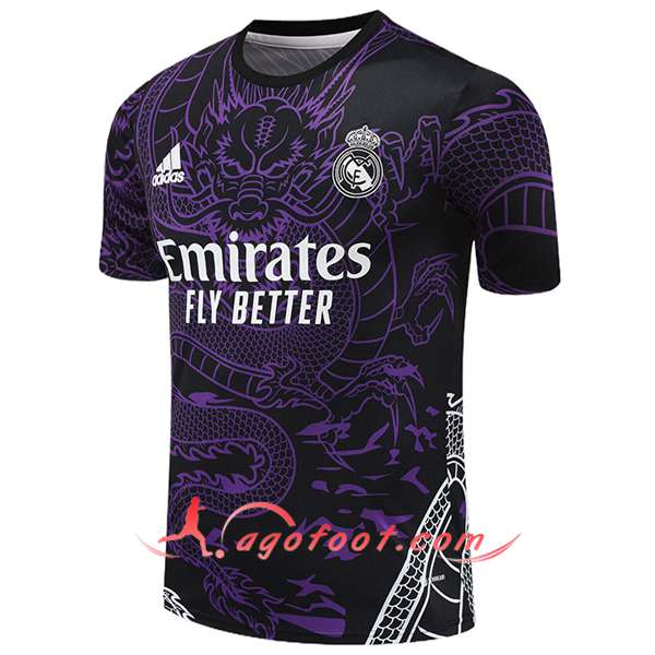 Training T-Shirts Real Madrid Pourpre/Noir 2024/2025