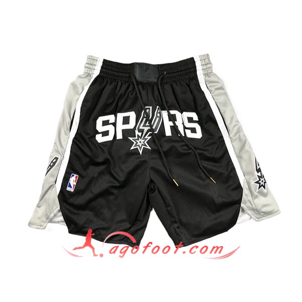 Shorts NBA San Antonio Spurs 2024/25 Noir/Gris/Blanc