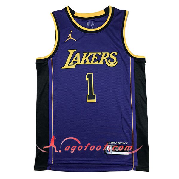 Maillot Los Angeles Lakers (RUSSELL #1) 2024/25 Pourpre/Noir/Jaune -02