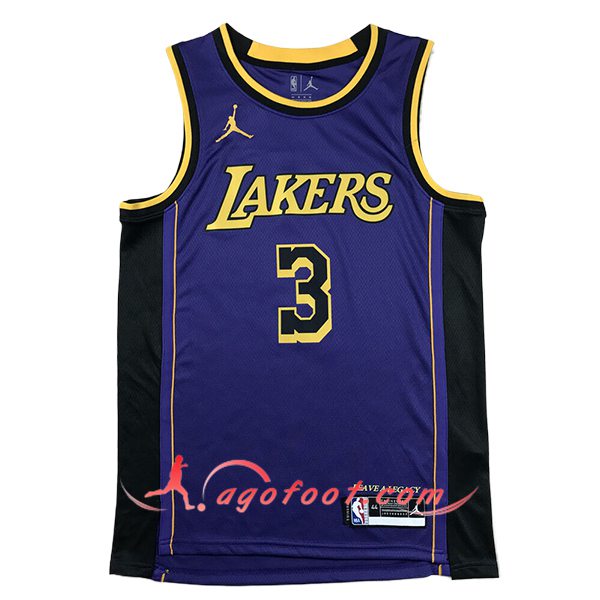 Maillot Los Angeles Lakers (DAVIS #3) 2024/25 Pourpre/Noir/Jaune -02
