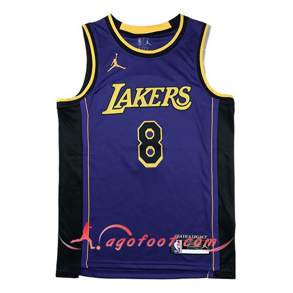 Maillot Los Angeles Lakers (BRYANT #8) 2024/25 Pourpre/Noir/Jaune -02