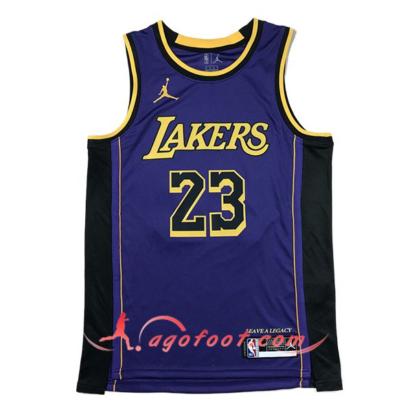Maillot Los Angeles Lakers (JAMES #23) 2024/25 Pourpre/Noir/Jaune -03