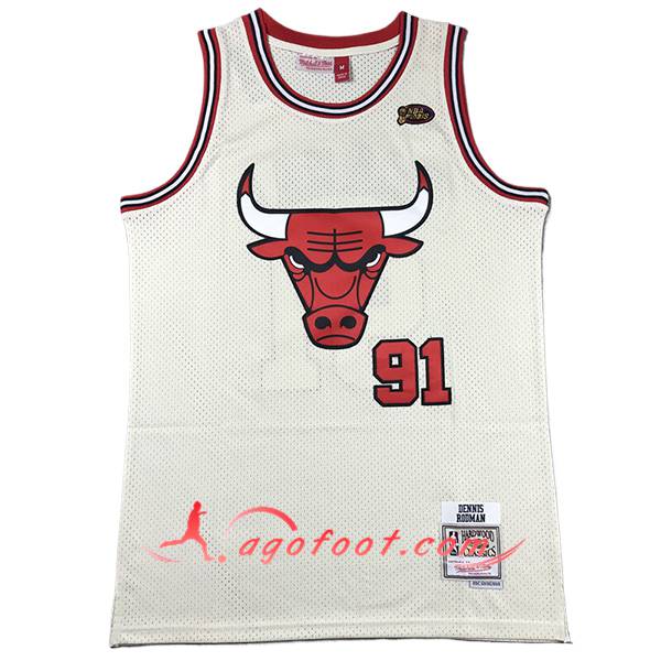 Maillot Chicago Bulls (RODMAN #91) 2024/25 Blanc/Rouge