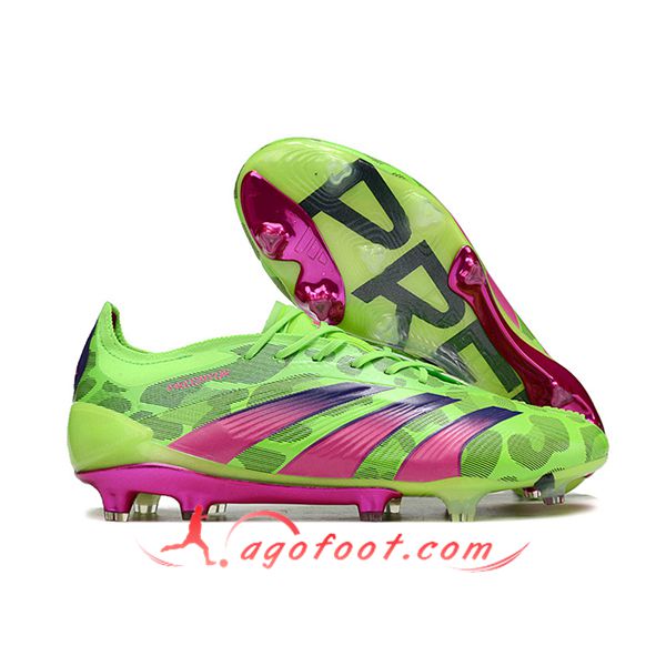 Adidas Chaussures de Foot Predator Elite FG Vert/Pourpre/Gris