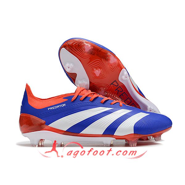 Adidas Chaussures de Foot Predator Elite FG Blanc/Bleu/Orange