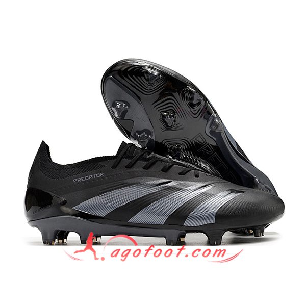 Adidas Chaussures de Foot Predator Elite FG Noir/Gris -02
