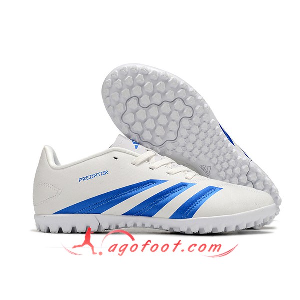 Adidas Chaussures de Foot Predator Club TF Blanc/Bleu -02