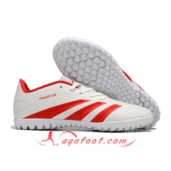 Adidas Chaussures de Foot Predator Club TF Blanc/Rouge