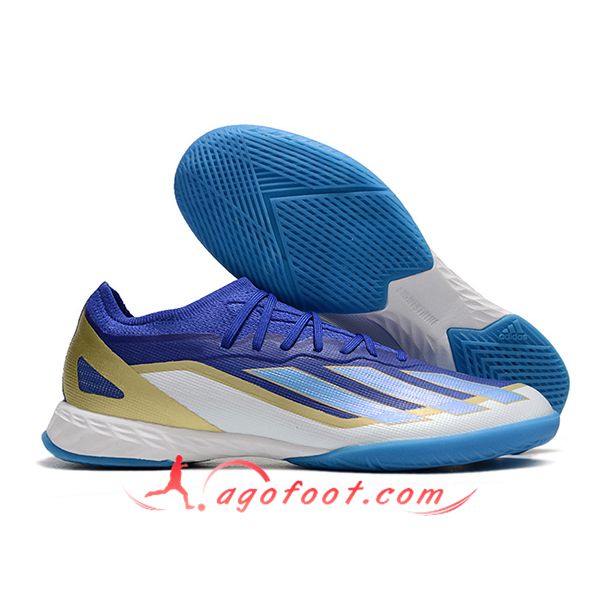 Adidas Chaussures de Foot X CRAZYFAST.1 IC BOOTS Blanc/Bleu/Jaune
