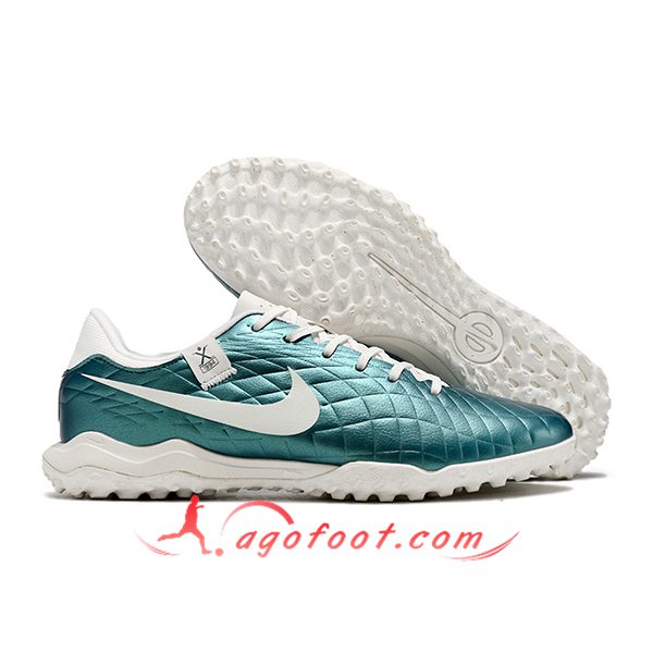 Nike Chaussures de Foot Tiempo Legend X Academy TF Blanc/Vert