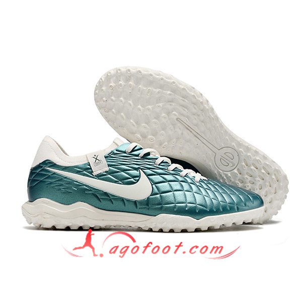 Nike Chaussures de Foot Tiempo Legend X PRO TF Blanc/Vert