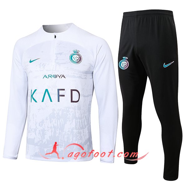 Ensemble Survetement de Foot Al-Nassr FC Blanc/Gris 2024/2025 -02