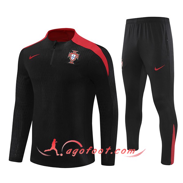 Ensemble Survetement de Foot Portugal Noir/Rouge 2024/2025