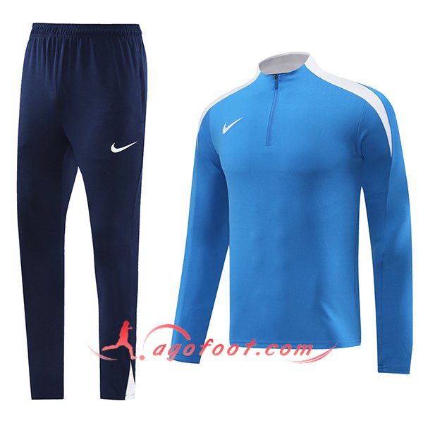 Ensemble Survetement de Foot Nike Bleu/Blanc 2024/2025 -02