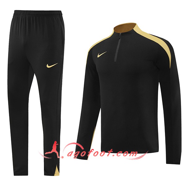 Ensemble Survetement de Foot Nike Noir/Jaune 2024/2025 -02