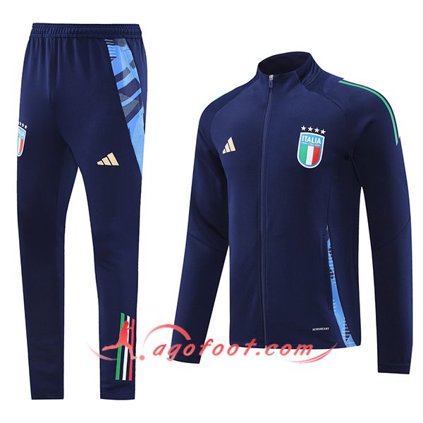 Ensemble Survetement De Foot - Veste Italie Bleu Foncé 2024/2025
