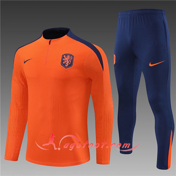 Ensemble Survetement de Foot Pays-Bas Enfant Orange/Bleu 2024/2025