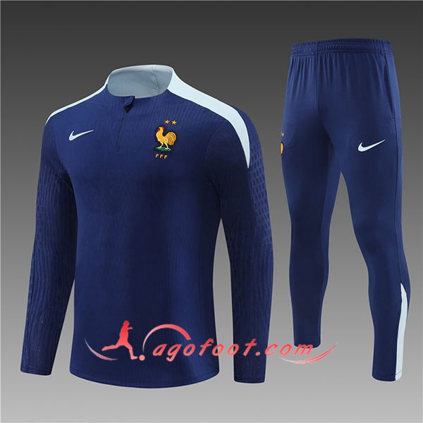 Ensemble Survetement de Foot France Enfant Bleu Marine 2024/2025