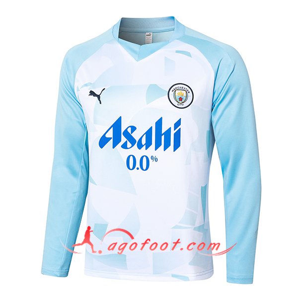 Sweatshirt Training Manchester City Blanc/Bleu 2024/2025