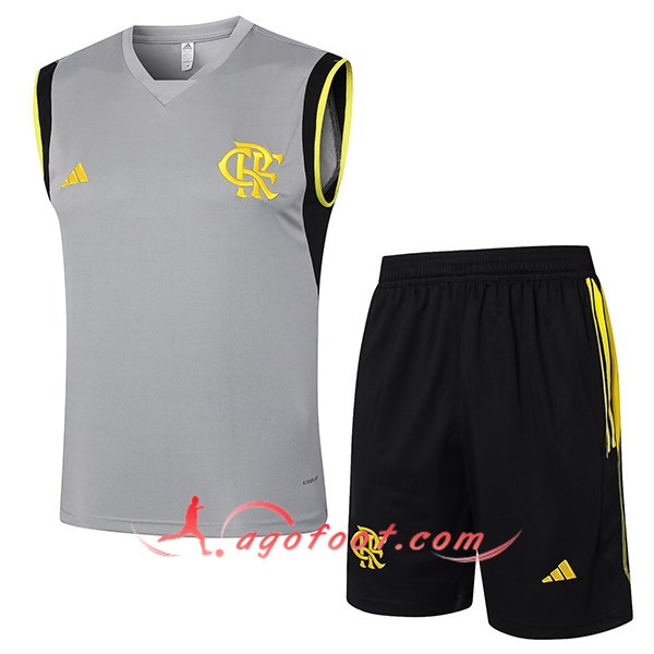 Ensemble Training Debardeur Flamengo Gris/Noir/Jaune 2024/2025