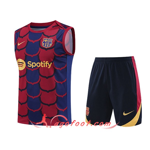 Ensemble Training Debardeur FC Barcelone Bleu/Rouge 2024/2025