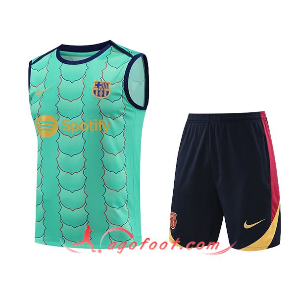 Ensemble Training Debardeur FC Barcelone Vert 2024/2025