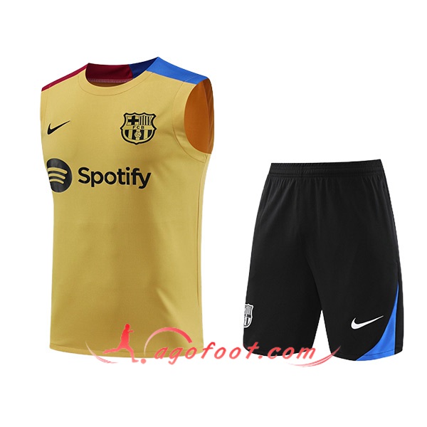 Ensemble Training Debardeur FC Barcelone Jaune/Bleu/Rouge 2024/2025