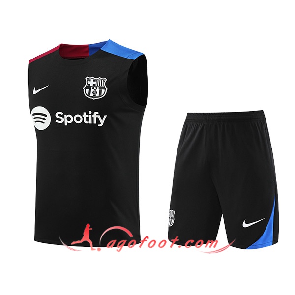 Ensemble Training Debardeur FC Barcelone Noir/Bleu/Rouge 2024/2025