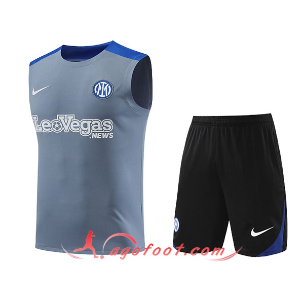 Ensemble Training Debardeur Inter Milan Gris/Bleu 2024/2025