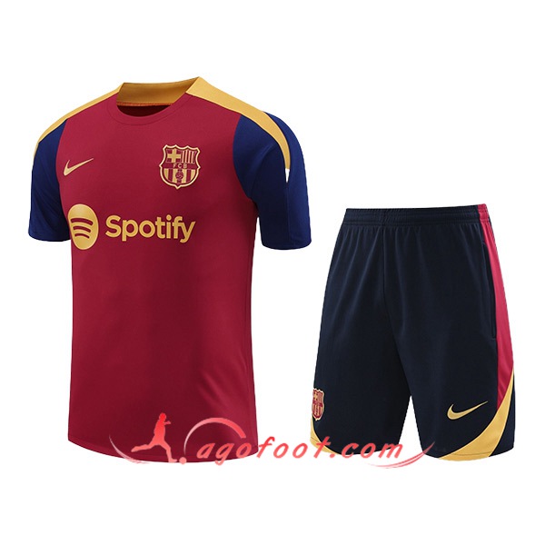 Ensemble Training T-Shirts FC Barcelone Rouge/Jaune/Bleu 2024/2025